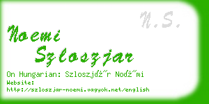 noemi szloszjar business card